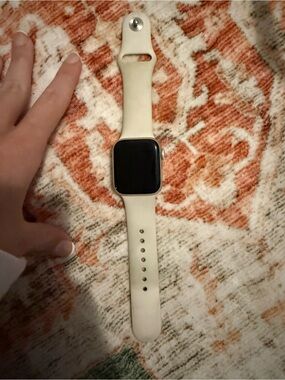 Apple Smartwatch with White Silicone Band